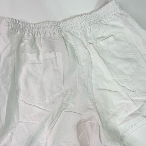 Blank NYC High Waist Linen Shorts Women's XL Elasticized Waistband Back Pockets - Picture 10 of 12
